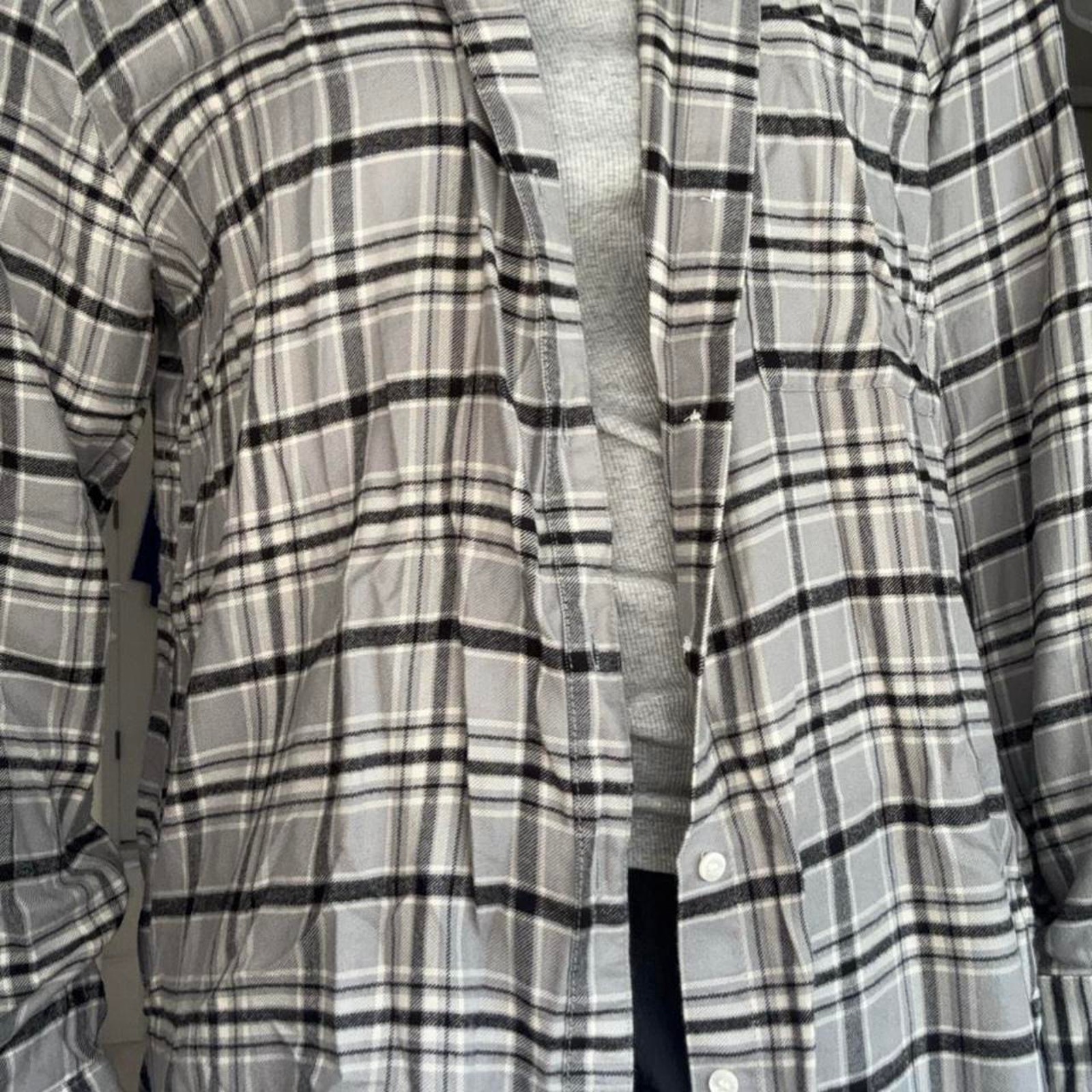 Grey Light Mint Green Button Up